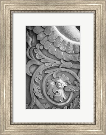 Framed Black &amp; White Fountain Detail II Print