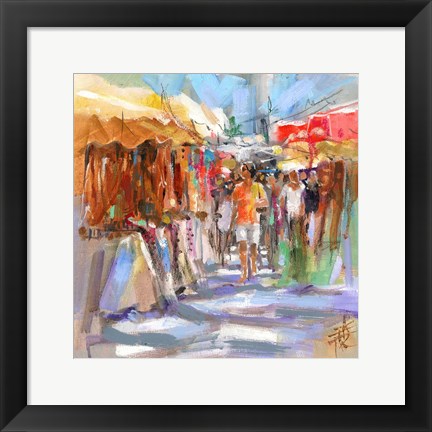 Framed Market Scene II Print