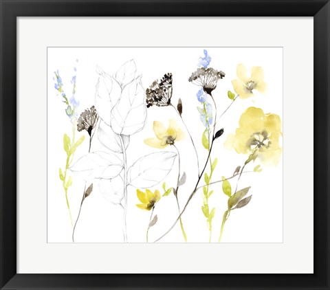 Framed Wild Flowers &amp; Contour I Print