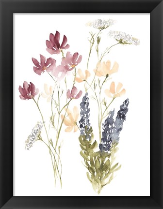 Framed Lobelia Garden II Print