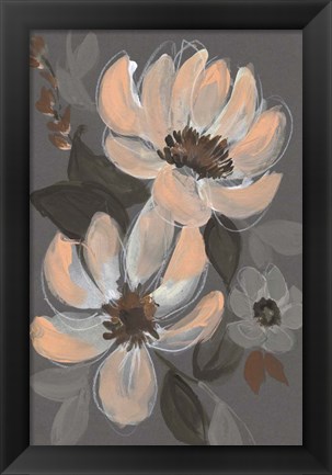 Framed Peach &amp; Sienna Bouquet I Print