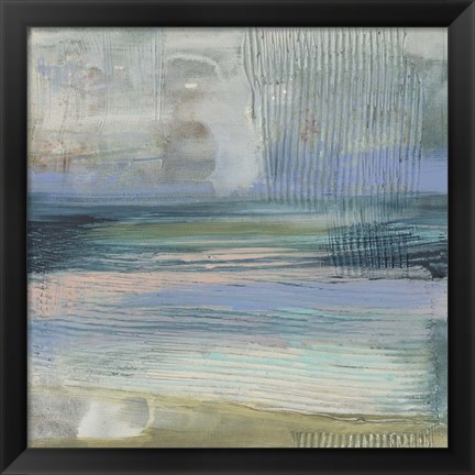 Framed Textured Coastline I Print