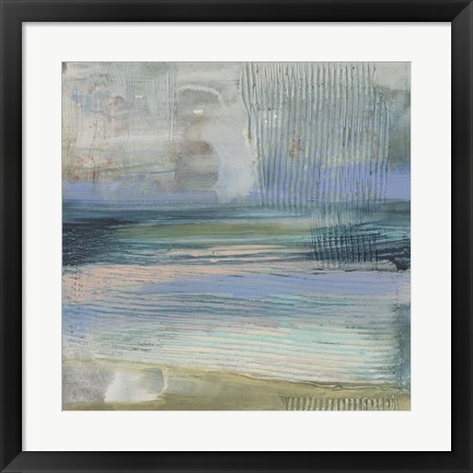 Framed Textured Coastline I Print