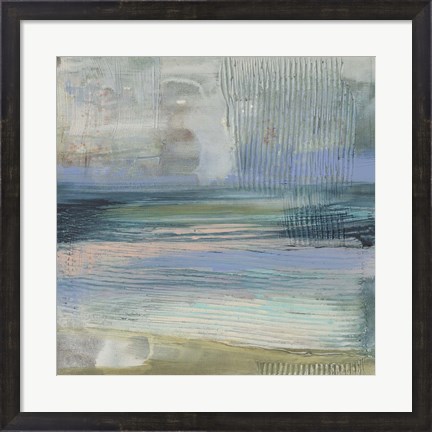 Framed Textured Coastline I Print