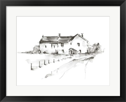 Framed Rural Farmhouse Study I Print