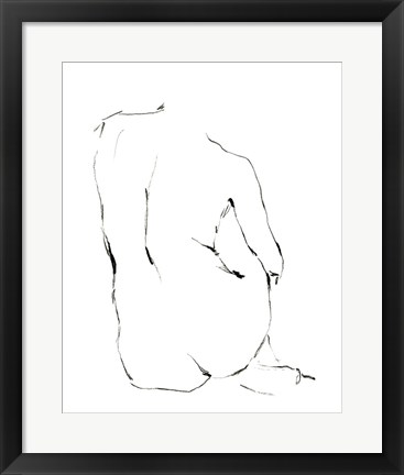 Framed Seated Figure Pose I Print