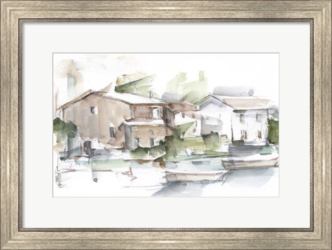 Framed Serene Lakefront I Print