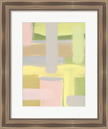 Framed Subdued Blocks I Print