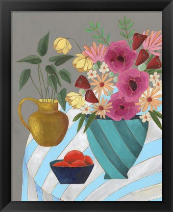 Framed Striped Tablecloth II Print