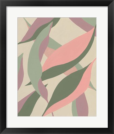 Framed Elongated Leaves II Print