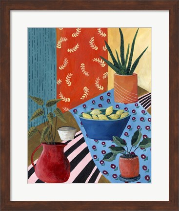 Framed Colorful Tablescape I Print