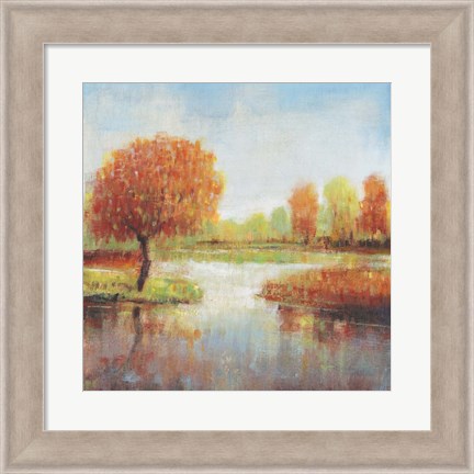 Framed Lake Reflections I Print