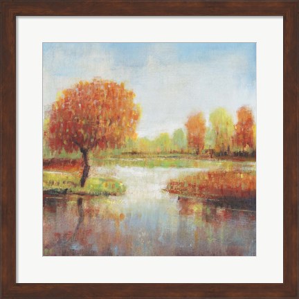 Framed Lake Reflections I Print