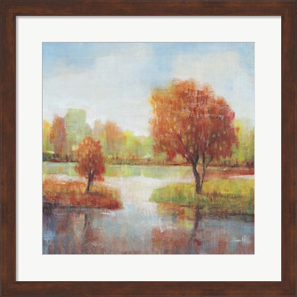 Framed Lake Reflections II Print