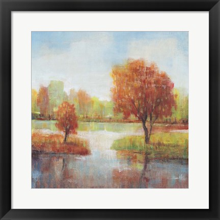 Framed Lake Reflections II Print