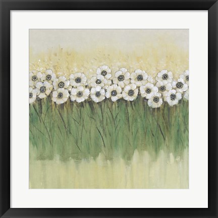 Framed Rows of Flowers II Print