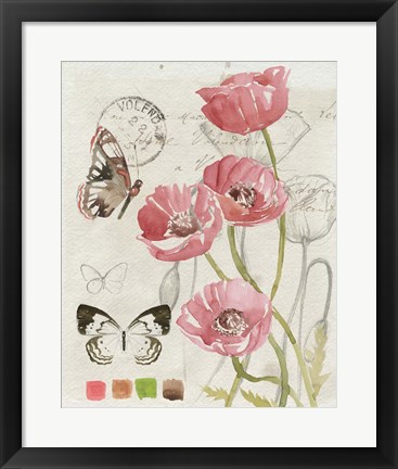 Framed Field Notes Florals I Print