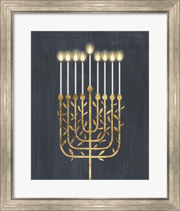 Framed Golden Hanukkah I Print