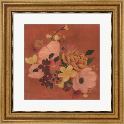 Framed Burnt Orange Bouquet I Print