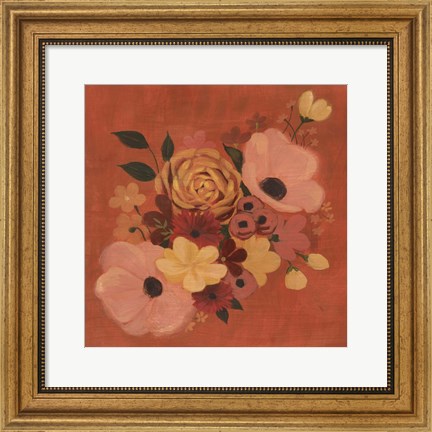 Framed Burnt Orange Bouquet II Print