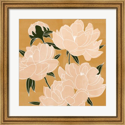 Framed Modern Peonies I Print