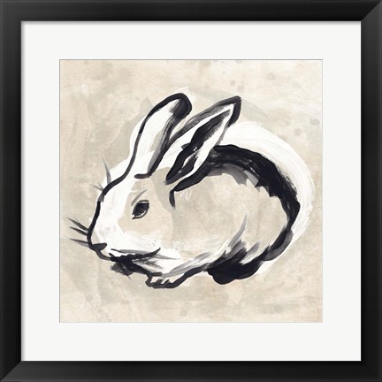 Framed Antique Rabbit II Print