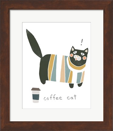 Framed Coffee Cats III Print