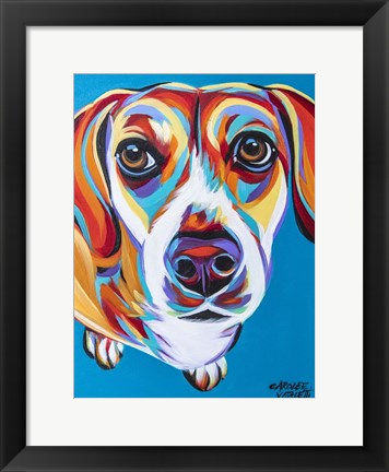 Framed Nosey Dog II Print