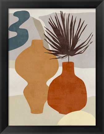 Framed Decorated Vases III Print