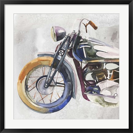 Framed Moto Metal I Print