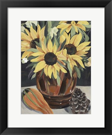 Framed Sunflower Vase II Print