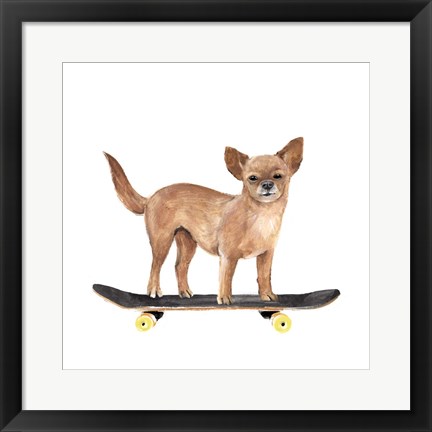 Framed Pups on Wheels I Print