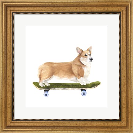 Framed Pups on Wheels III Print