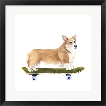 Framed Pups on Wheels III Print