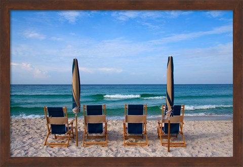 Framed Beach Chairs Print