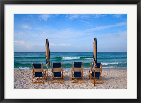 Framed Beach Chairs Print