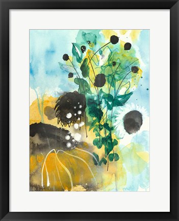 Framed Sunflower Kisses II Print