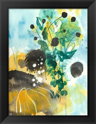 Framed Sunflower Kisses II Print