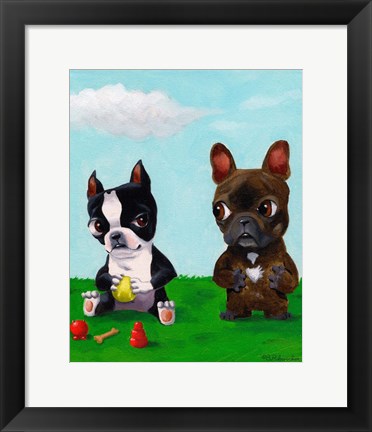 Framed Boston and Frenchie Print