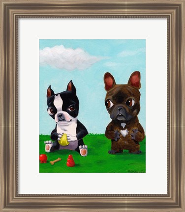 Framed Boston and Frenchie Print