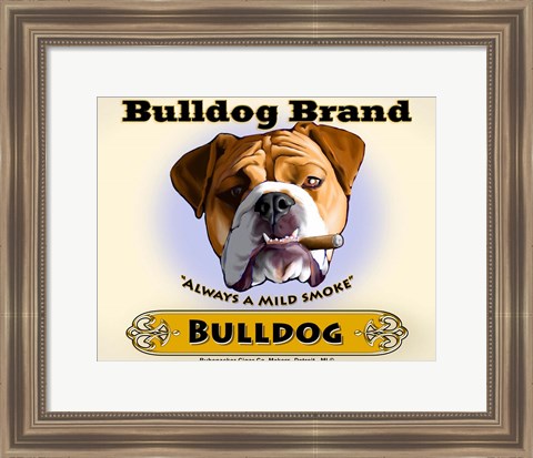 Framed Bulldog Cigar Print