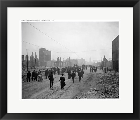 Framed Market Street Post Earthquake Print