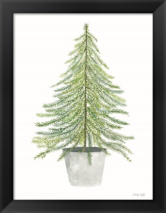 Framed Fir Tree in Pot II Print