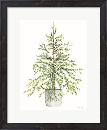 Framed Pine Tree in Pot I Print