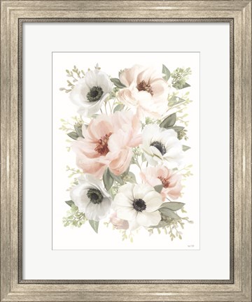 Framed Peony Floral Block Print