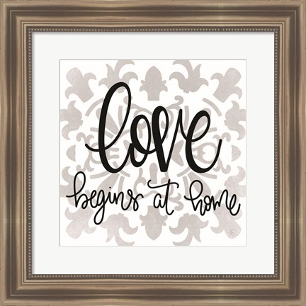 Framed Love Begins at Home Print