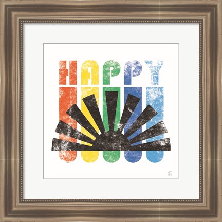 Framed Happy Retro Print