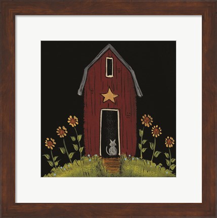 Framed Cat Barn Print