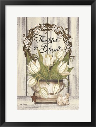 Framed Thankful &amp; Blessed Print