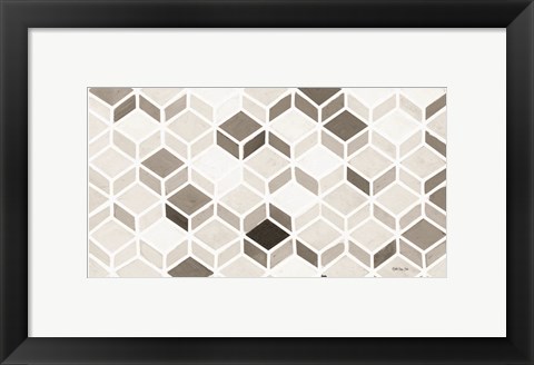 Framed White and Gray Pattern Print